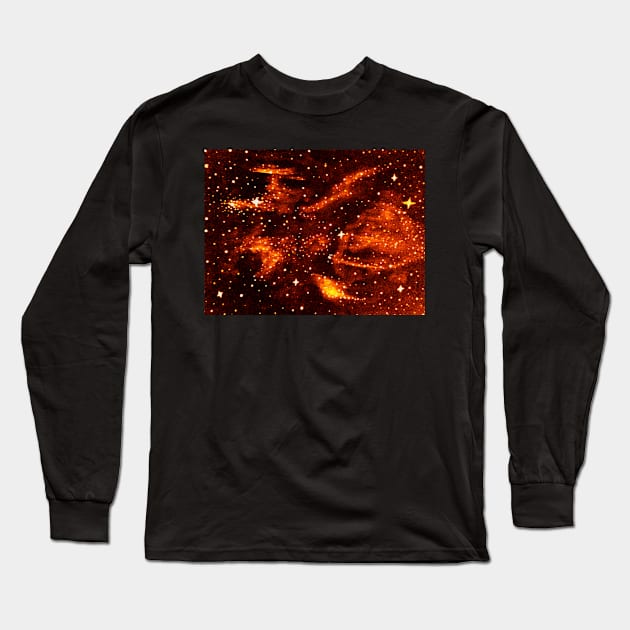 Simple Golden Brown Galaxy Long Sleeve T-Shirt by thcreations1